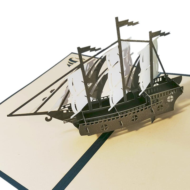 the love Set of 2 Sailing Boat Pop Up Cards Greeting Cards for Congratulation, for Special Day,Valentine's Day, Birthday or Wedding Congratulation, with Envelope (Mixing 2 styles) - Image 4